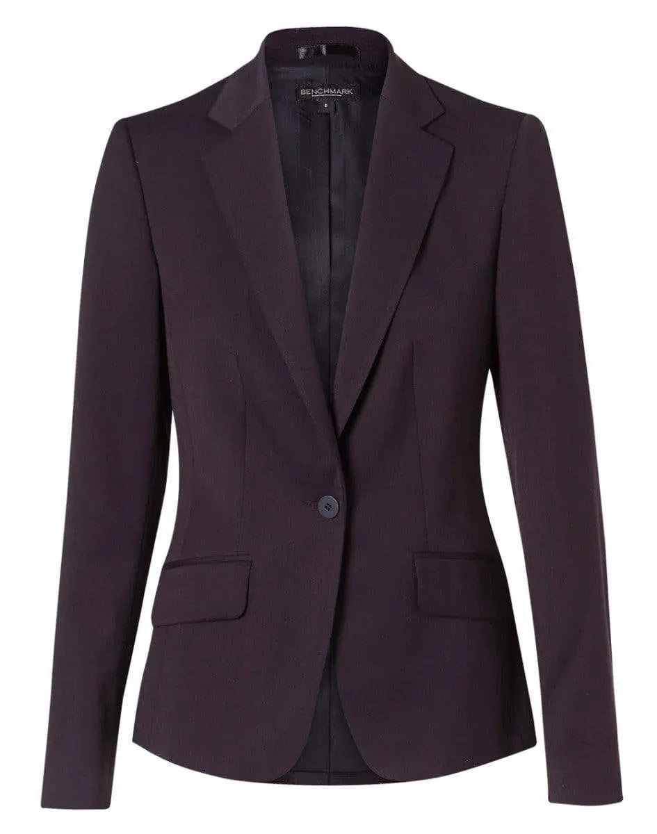 BENCHMARK Women's Poly/Viscose Stretch One Button Cropped Jacket M9205 Metro Workwear.