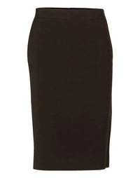 BENCHMARK Women's Poly/Viscose Stretch Stripe Mid Length Lined Pencil Skirt M9472 Metro Workwear.
