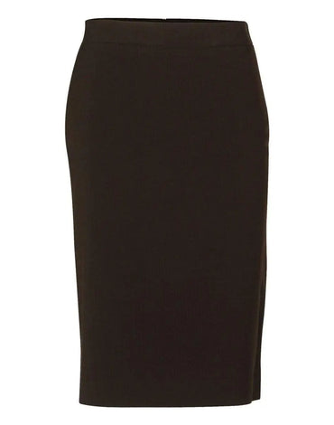 BENCHMARK Women's Poly/Viscose Stretch Stripe Mid Length Lined Pencil Skirt M9472 Metro Workwear.