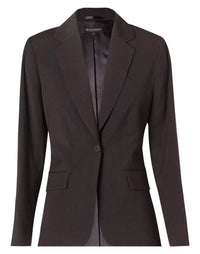 BENCHMARK Women's Poly/Viscose Stretch Stripe One Button Cropped Jacket M9208 Metro Workwear.