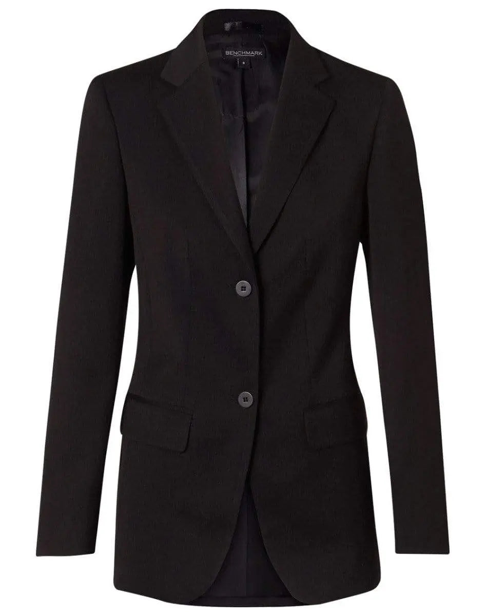 BENCHMARK Women's Poly/Viscose Stretch Two Buttons Mid Length Jacket M9206 Metro Workwear.