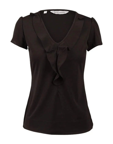 BENCHMARK Women's Ruffle Front Blouse M8820 Metro Workwear.