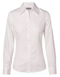 BENCHMARK Women's Self Stripe Long Sleeve Shirt M8100L Metro Workwear.