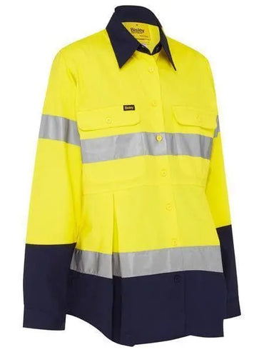 Bisley Women's 3m Taped Hi Vis Maternity Drill Shirt BLM6456T Metro Workwear.