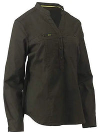 Bisley Women's Stretch V-neck Closed Front Shirt BLC6063 Metro Workwear.