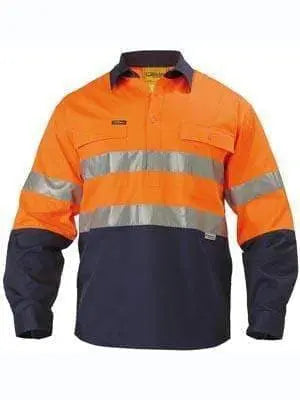 Bisley Workwear 3m Taped Closed Front Hi-vis Long Sleeve Shirt BTC6456
