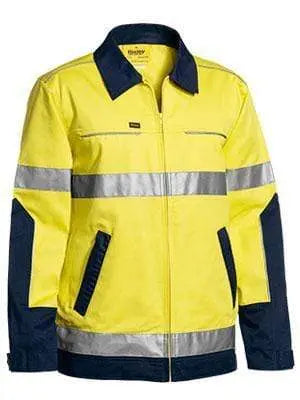 Bisley Workwear 3m Taped Hi Vis Drill Jacket With Liquid Repellent Finish BJ6917T Metro Workwear.