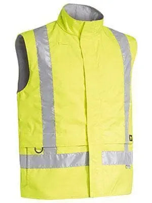 Bisley Workwear Work Wear YELLOW (BBLY) / XS BISLEY WORKWEAR 3M TAPED HI VIS WET WEATHER ANTI STATIC VEST BV0363T
