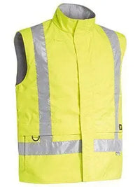 Bisley Workwear Work Wear YELLOW (BBLY) / XS BISLEY WORKWEAR 3M TAPED HI VIS WET WEATHER ANTI STATIC VEST BV0363T