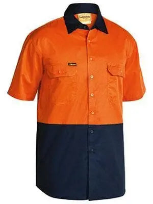 Bisley Workwear Cool Lightweight Hi Vis Drill Shirt Short Sleeve BS1895 Metro Workwear.