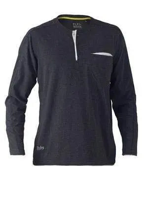 Bisley Workwear Flex & Move™ Cotton Henley Tee Long Sleeve BK6932 Metro Workwear.