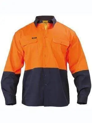 Bisley Workwear Long Sleeve Hi Vis Cotton Drill Shirt BS6267