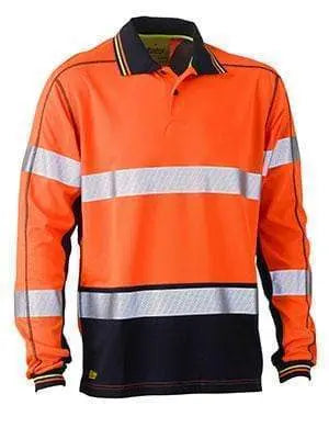 Bisley Workwear Long Sleeve Taped Hi Vis Polyester Mesh Polo BK6219T