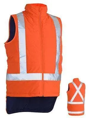 Bisley Workwear Taped Ttmc-w Hi Vis Puffer Vest With X Back (Shower Proof) BV0379XT Metro Workwear.