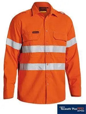 Bisley Workwear Tencate Tecasafe Plus 700 Taped Hi Vis FR Shirt BS8081T Metro Workwear.