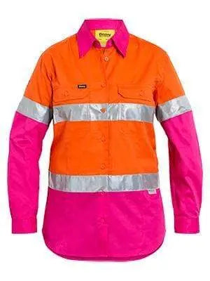 Bisley Workwear Long Sleeve Women's 3m Taped Cool Lightweight Hi Vis Shirt BL6696T