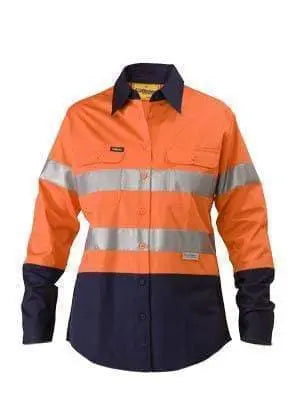 Bisley Workwear Long Sleeve Women's 3m Taped Cool Lightweight Hi Vis Shirt BL6896