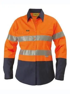 Bisley Workwear Women's 3m Taped Hi Vis Drill Shirt Long Sleeve BLT6456 Metro Workwear.