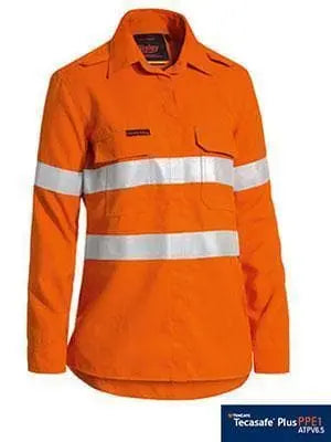 Bisley Workwear Women's Tencate Tecasafe® Plus 580 Taped Hi Vis Lightweight Fr Vented Shirt BL8097T Metro Workwear.
