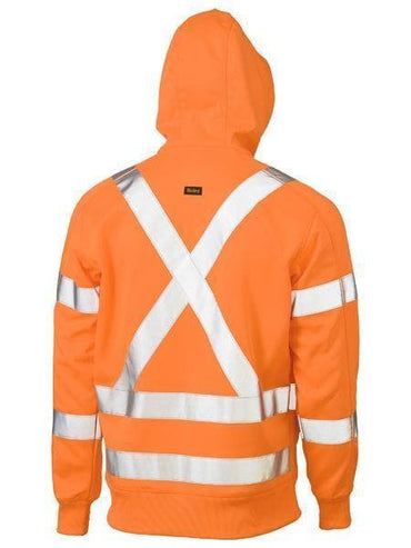 Bisley X Taped Hi Vis Zip Front Fleece Rail Hoodie BK6819XT Metro Workwear.