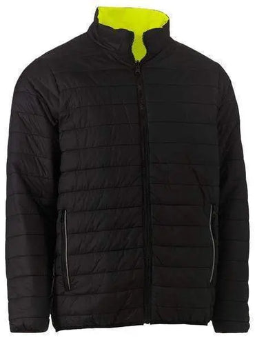Bisley Taped Hi Vis Reversible Puffer Jacket BJ6350HT Metro Workwear.