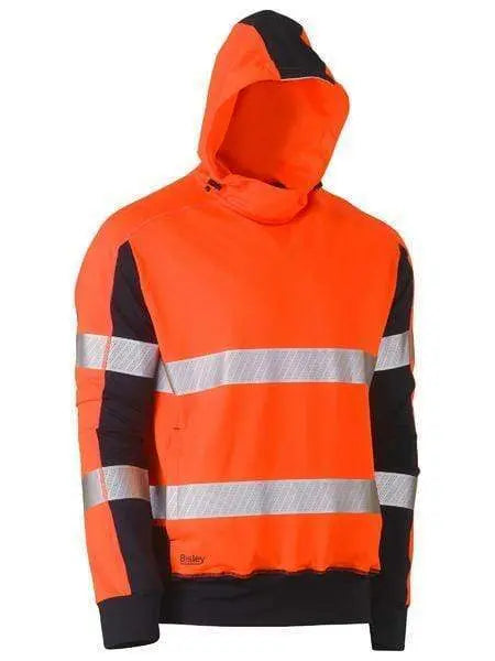 Bisley Taped Hi Vis Stretchy Fleece Hoodie BK6815T Metro Workwear.