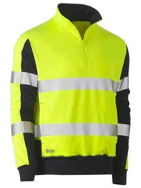 Bisley Taped Hi Vis Stretchy Fleece Zip Pullover BK6817T Metro Workwear.