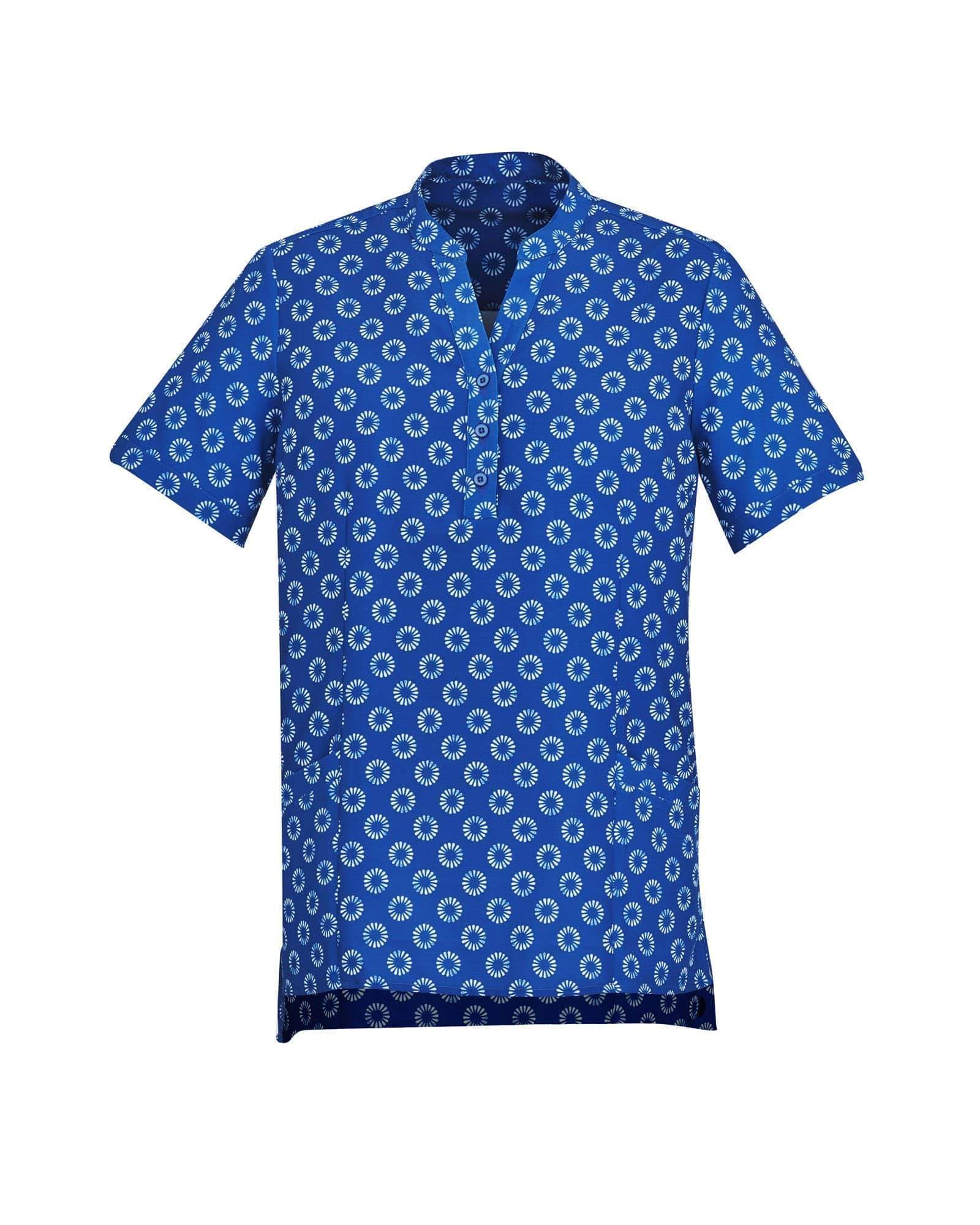Biz Care Womens Easy Stretch Daisy Print Tunic CS950LS Metro Workwear.