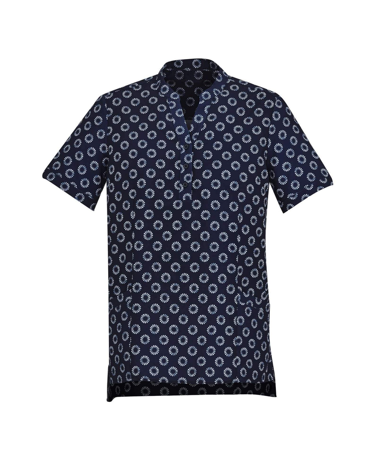 Biz Care Womens Easy Stretch Daisy Print Tunic CS950LS Metro Workwear.