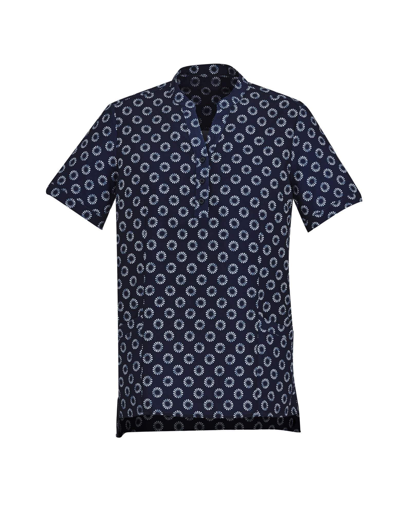 Biz Care Womens Easy Stretch Daisy Print Tunic CS950LS Metro Workwear.