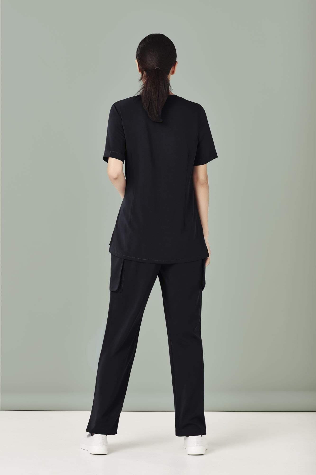 Biz Care Womens  Avery Tailored Fit Round Neck Scrub Top CST942LS Metro Workwear.