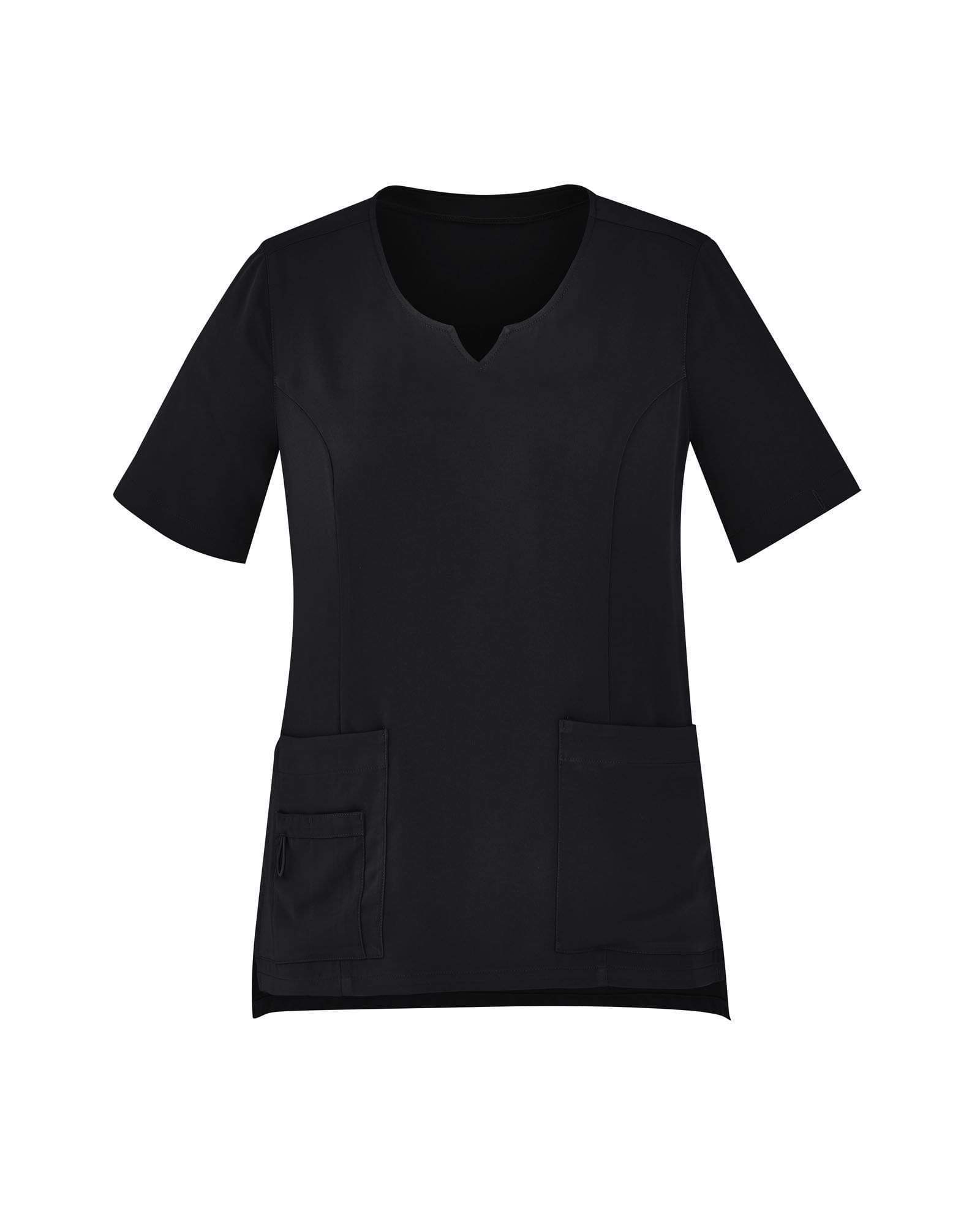 Biz Care Womens  Avery Tailored Fit Round Neck Scrub Top CST942LS Metro Workwear.