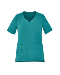 Biz Care Womens  Avery Tailored Fit Round Neck Scrub Top CST942LS Metro Workwear.
