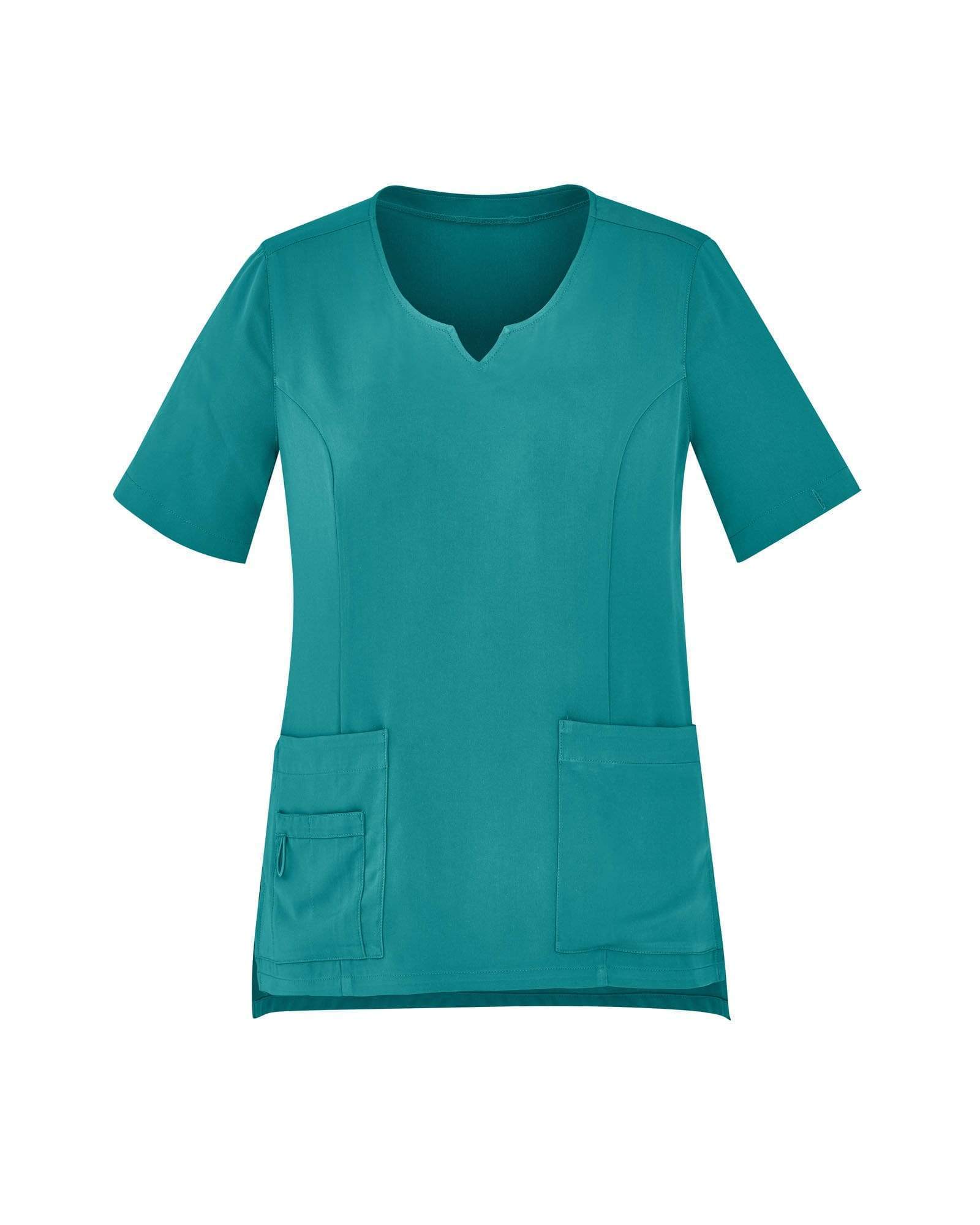 Biz Care Womens  Avery Tailored Fit Round Neck Scrub Top CST942LS Metro Workwear.