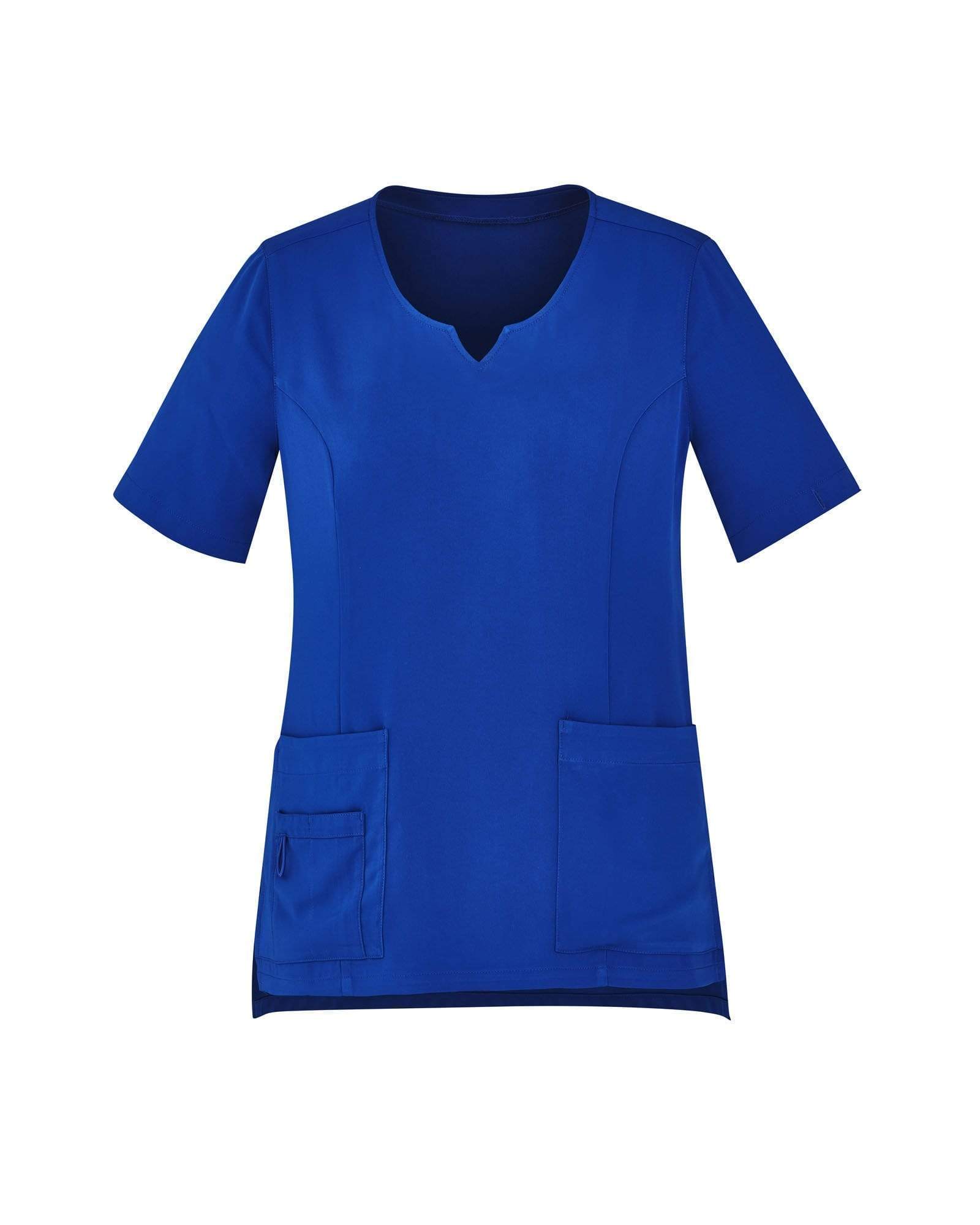 Biz Care Womens  Avery Tailored Fit Round Neck Scrub Top CST942LS Metro Workwear.