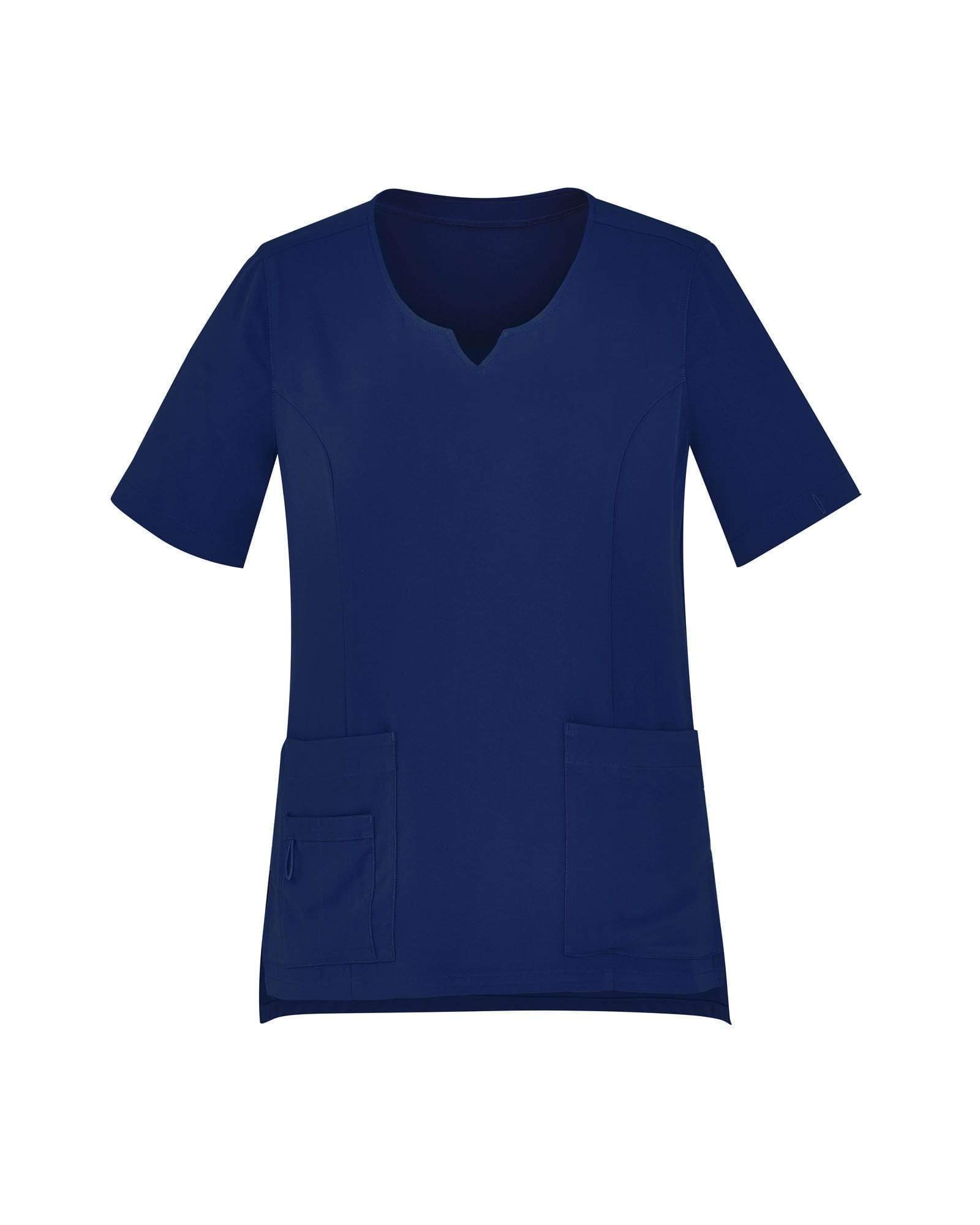 Biz Care Womens  Avery Tailored Fit Round Neck Scrub Top CST942LS Metro Workwear.