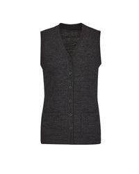 BizCare Womens Button Front Knit Vest CK961LV