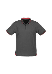 Biz Collection Men’s Jet Polo P226MS in Steel Grey/Red