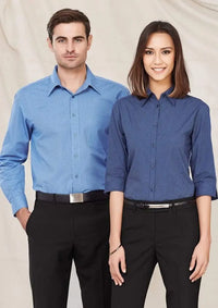 Biz Collection Men’s Micro Check Long Sleeve Shirt Sh816 Metro Workwear.