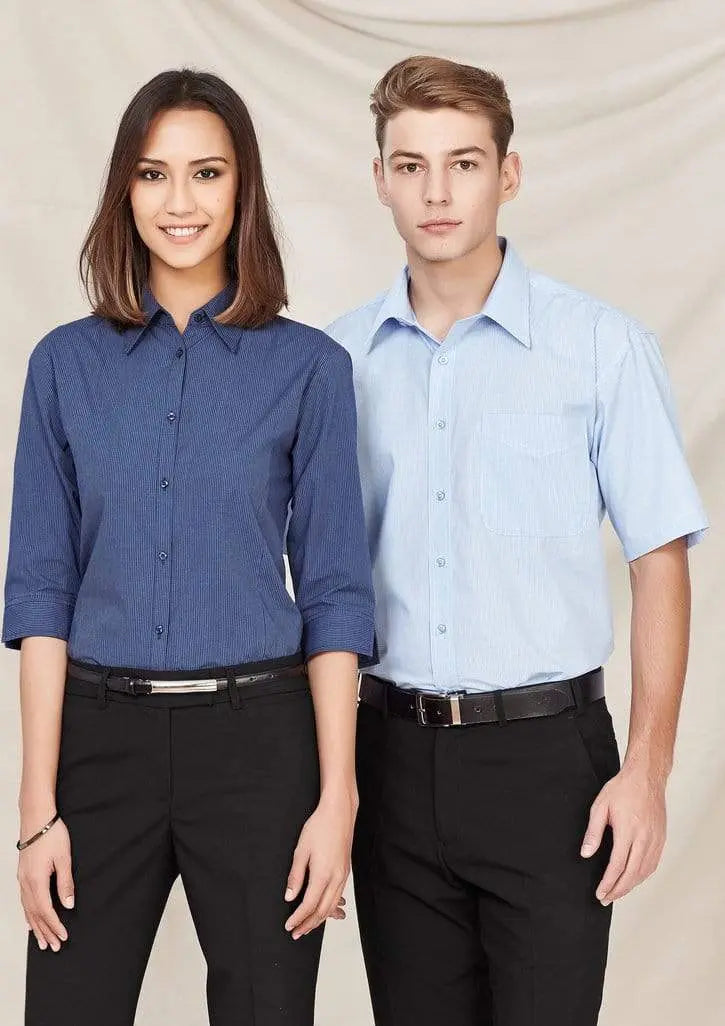 Biz Collection Men’s Micro Check Short Sleeve Shirt Sh817 Metro Workwear.