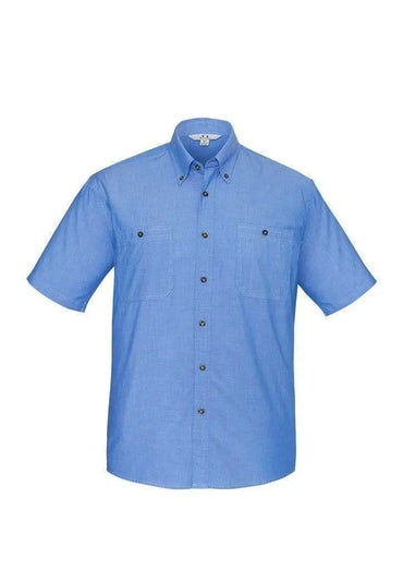 Biz Collection Men’s Wrinkle Free Chambray Short Sleeve Shirt Sh113 Metro Workwear.