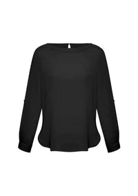 Biz Collection Corporate Wear Black / 6 Biz Collection Women’s Madison Boatneck Blouse S828ll