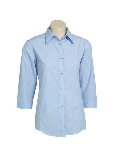 Biz Collection Women’s Micro Check 3/4 Sleeve Shirt Lb8200 Metro Workwear.