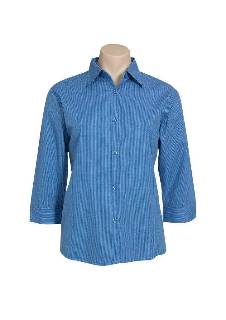 Biz Collection Corporate Wear Biz Collection Women’s Micro Check 3/4 Sleeve Shirt Lb8200