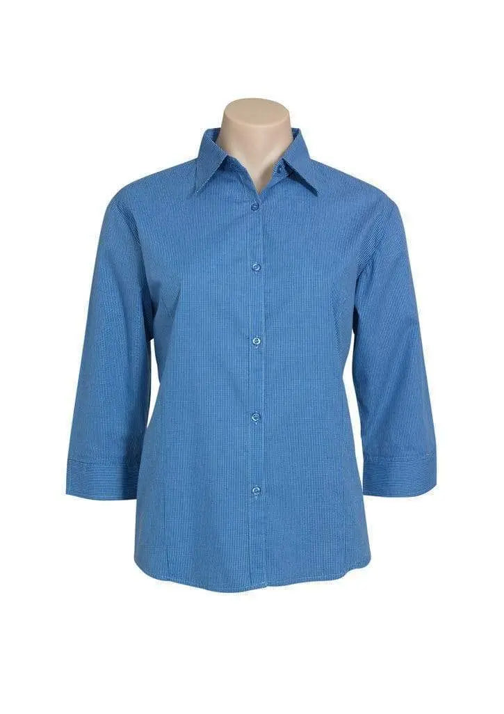 Biz Collection Women’s Micro Check 3/4 Sleeve Shirt Lb8200 Metro Workwear.