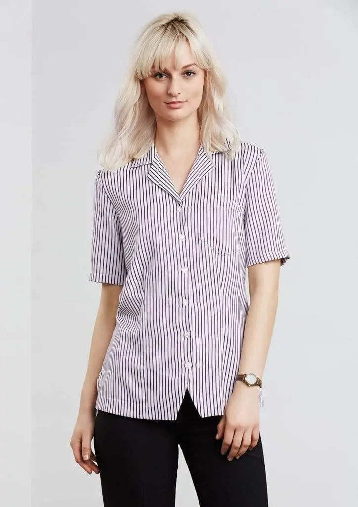 Biz Collection Women’s Stripe Oasis Overblouse S266ls Metro Workwear.