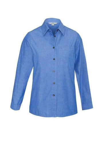 Biz Collection Women’s Wrinkle Free Chambray Long Sleeve Shirt Lb6201 Metro Workwear.