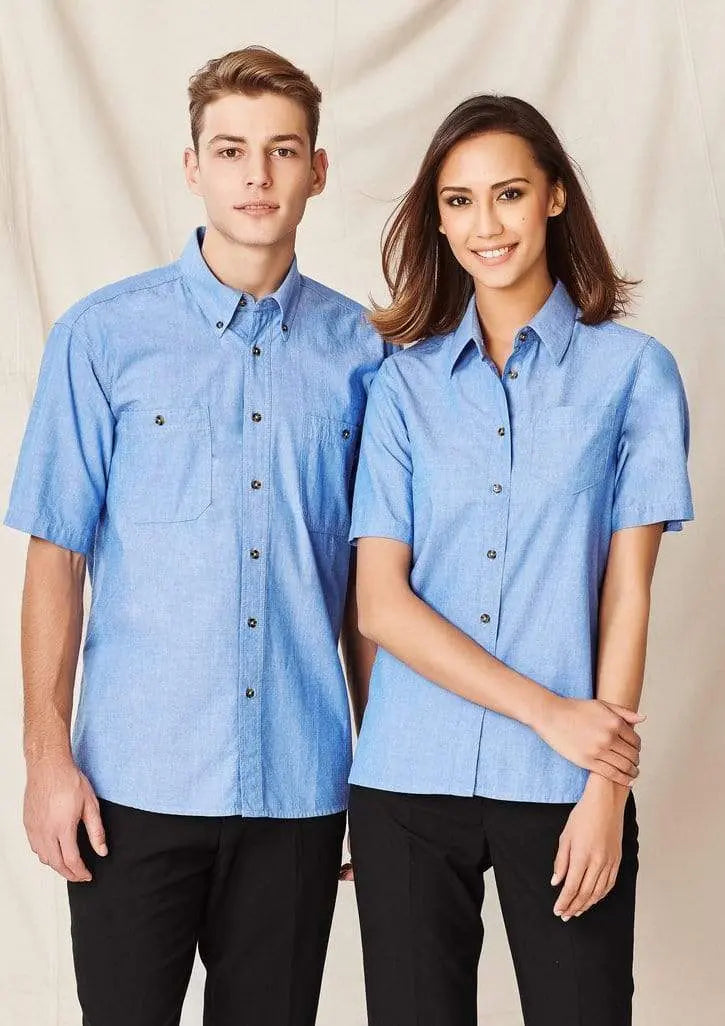 Biz Collection Women’s Wrinkle Free Chambray Short Sleeve Shirt Lb6200 Metro Workwear.