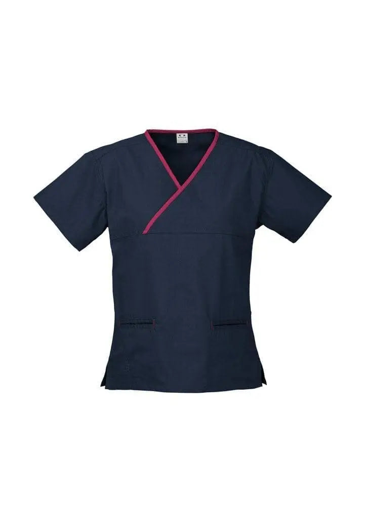 Biz Collection Women’s Contrast Crossover Scrubs Top H10722 Metro Workwear.