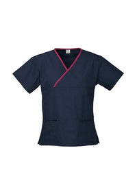 Biz Collection Women’s Contrast Crossover Scrubs Top H10722 Metro Workwear.